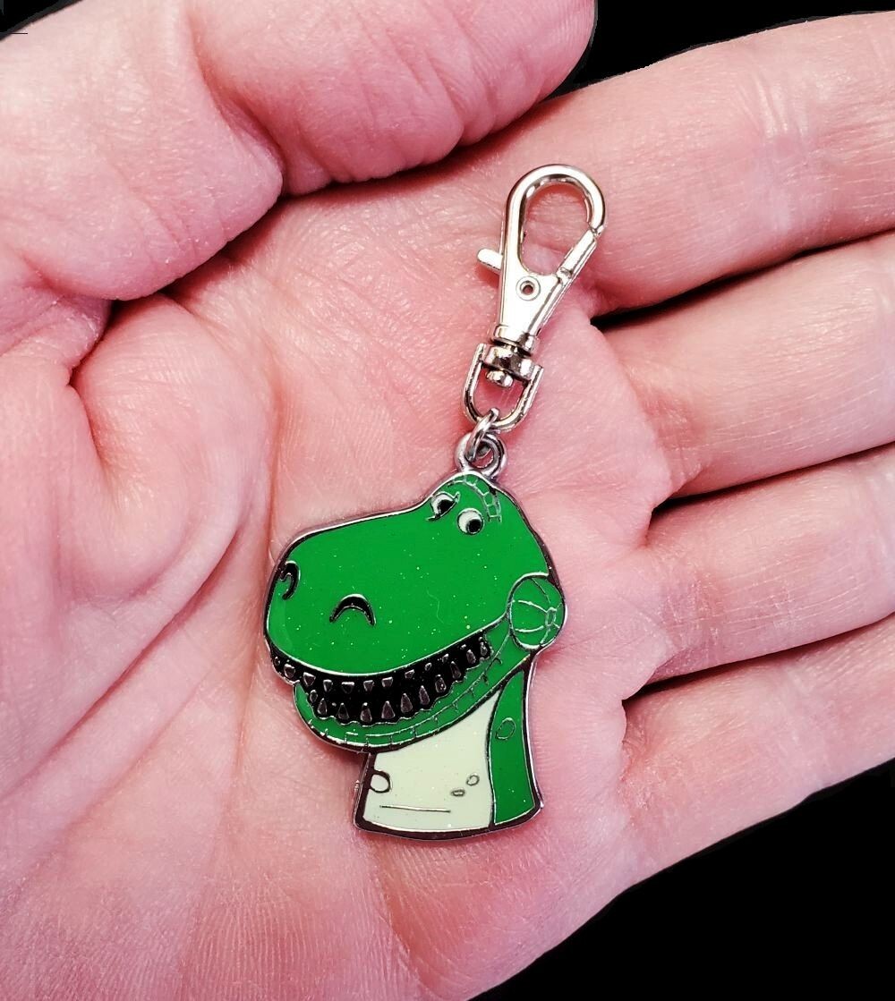 T REX DINOSAUR TOY STORY CHARM ZIPPER PULL PURSE WALLET BACKPACK CAT DOG COLLAR