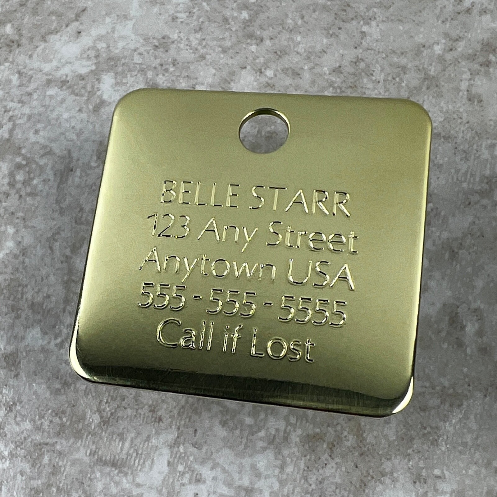 Custom Engraved Dog Tags Personalized Dog Collar Pet ID Tags SQUARE DANCE BRASS