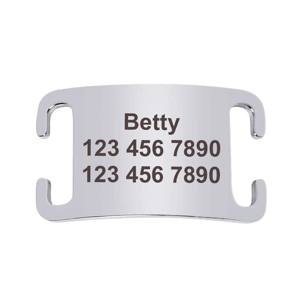 Slide-on Engraved Pet Dog Tag Stainless Steel Personalised Cat ID Collar Tags