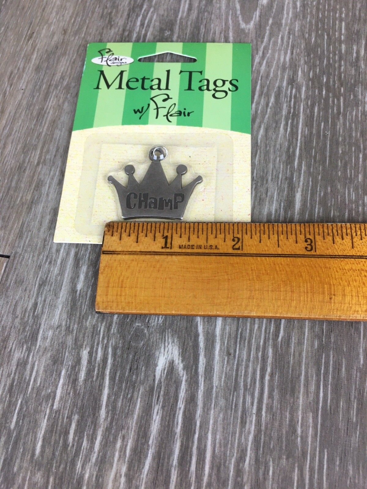 Dog Pet Tags Charm Metal Heart Champ Scrapbooking Crafting