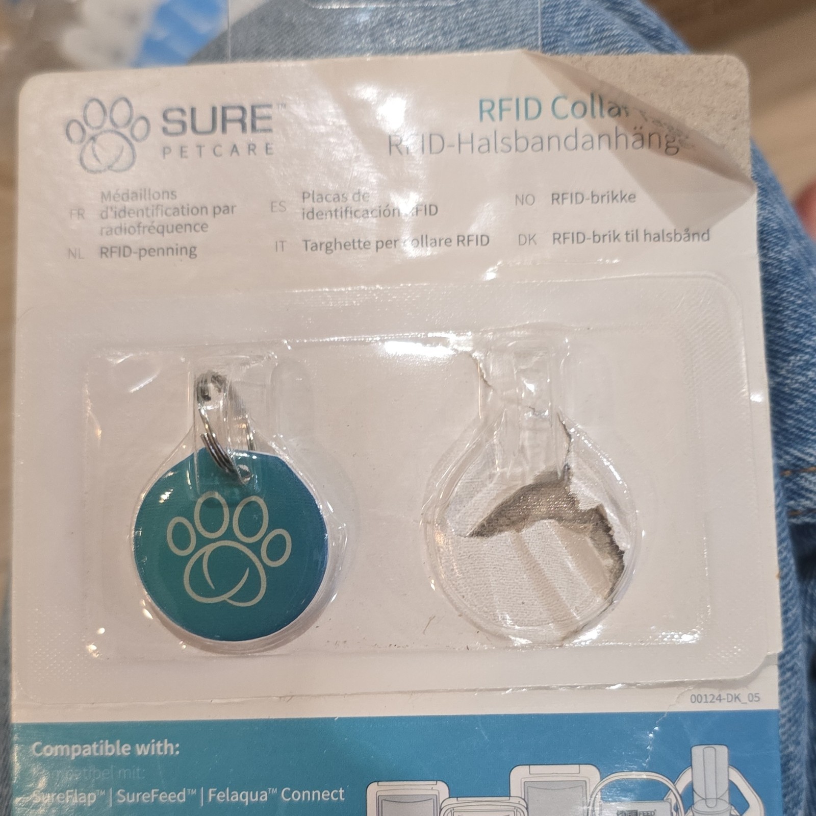 Sure Petcare RFID Collar Charm Tag Medallion, Blue Plastic, Unisex COL001
