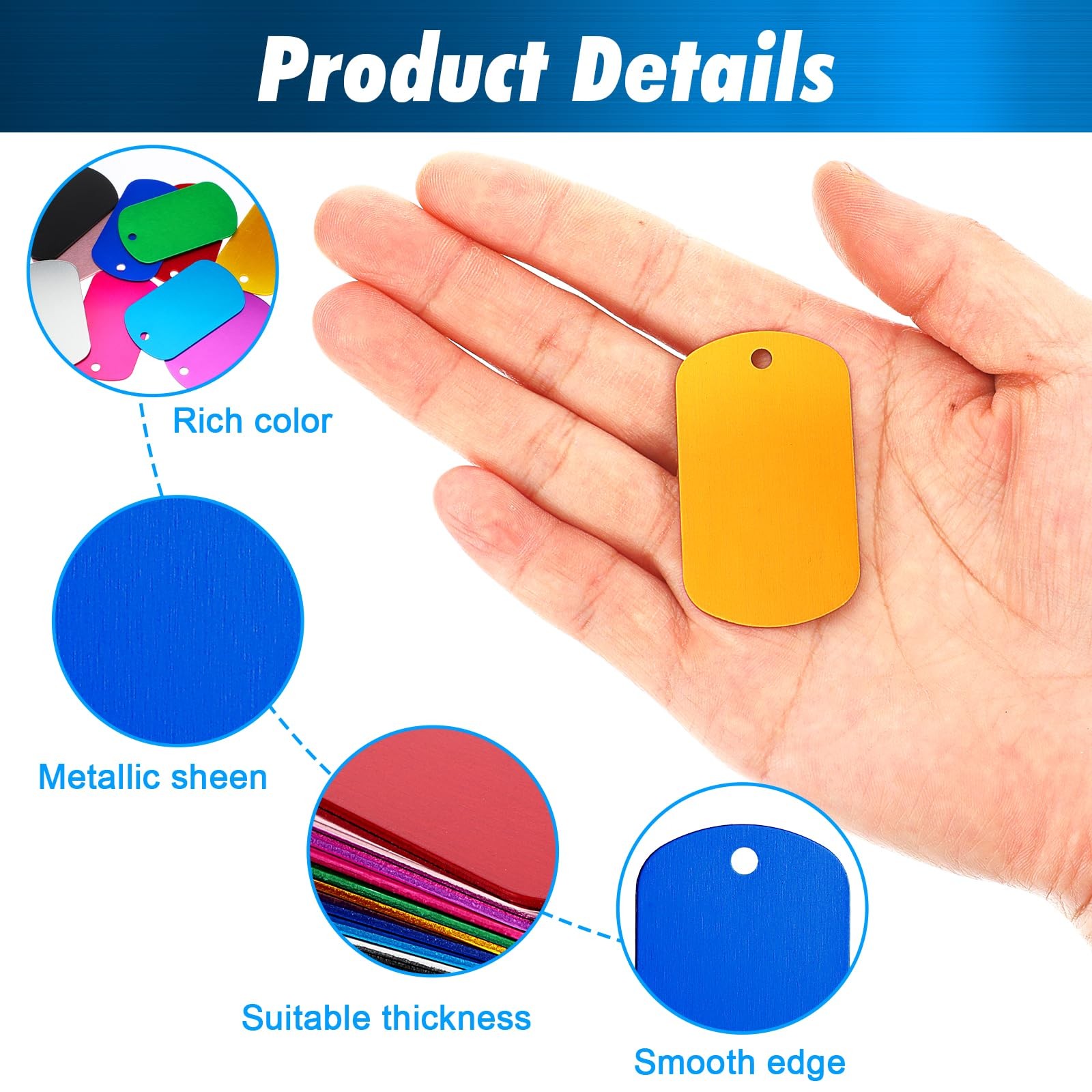 80 Pcs Aluminum Dog Tags, Blank Discs for DIY Decorative Craft Pet Tags, Meta…