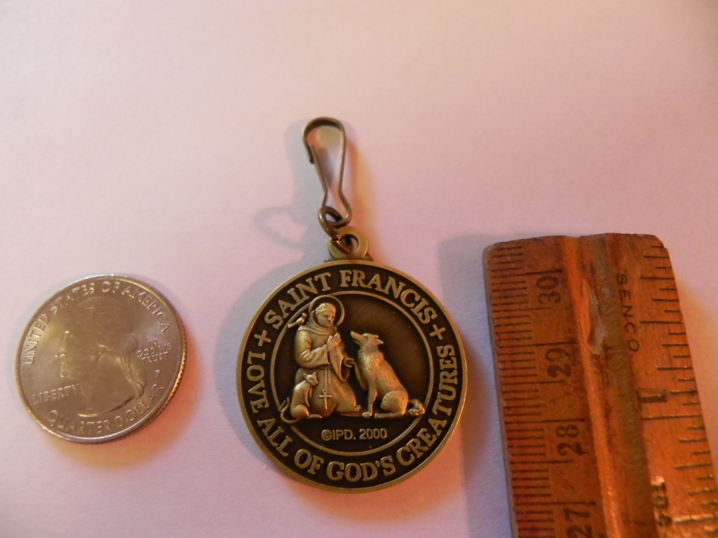 SAINT ST FRANCIS DOG COLLAR TAG pet MEDAL WITH PRAYER Gift Packaged new QUALITY