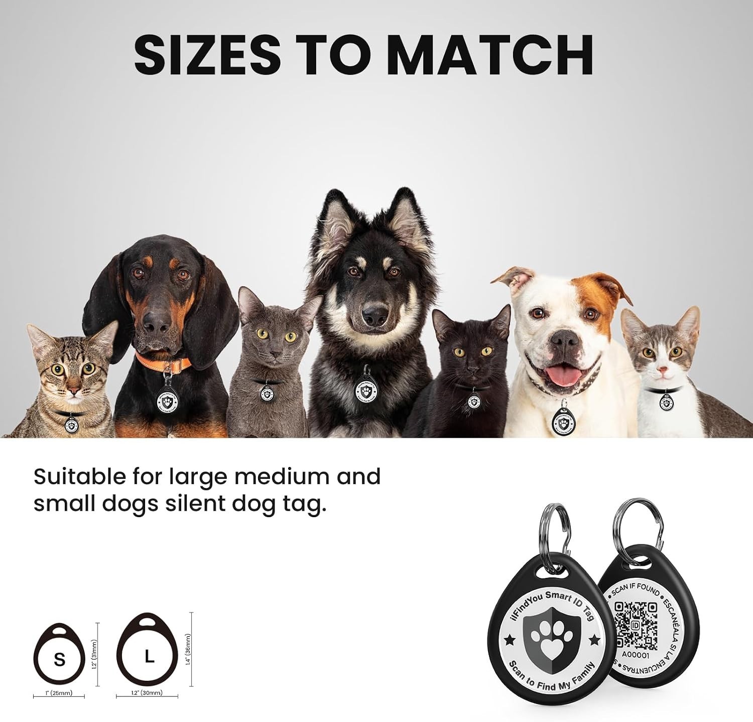 Dog Tags Personalized, QR Code Pet ID Tags for Dog Collar, Online Profile, Sc…