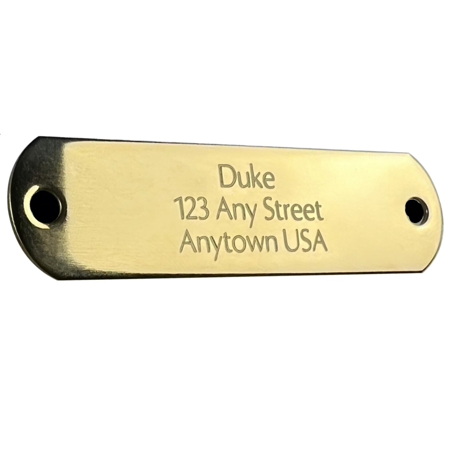 Custom Engraved NAME PLATE Engraved Dog Tags Personalized Collar NATURAL BRASS