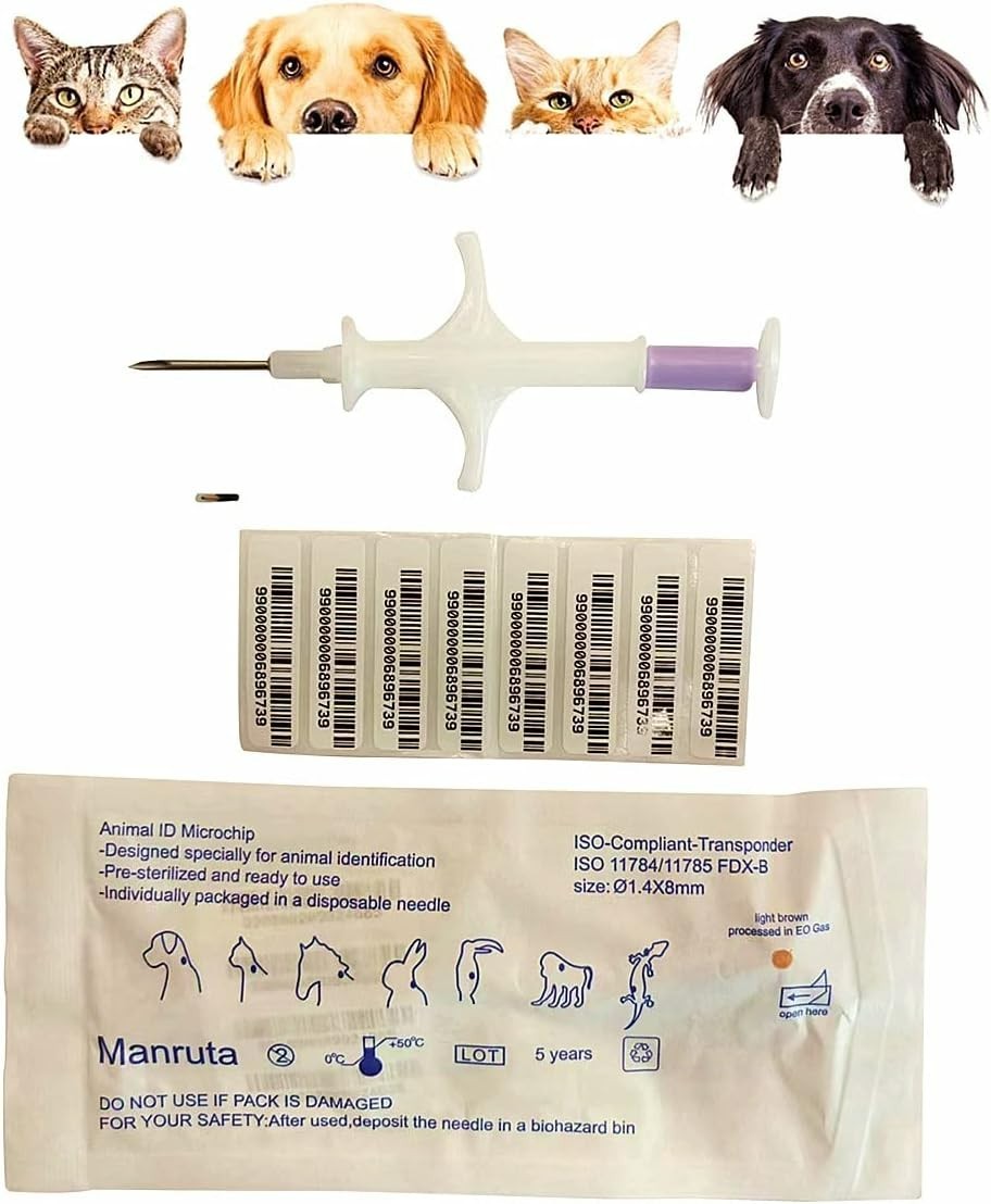 Microchip ID Bioglass Tags Injectable 1 Pack, Use for Dogs Cats Horse Sheep C…