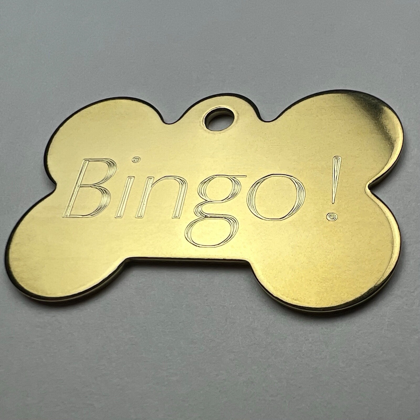 Custom Engraved Dog Tags Personalized Dog Collar Pet Tags Bone Pet NATURAL BRASS