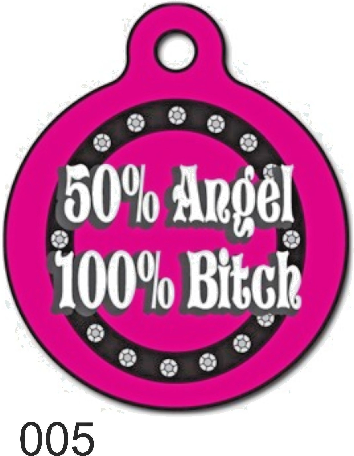 Pet Tags Personalized Pet ID tag for Dog and Cat ROUND Tag unique PINK Heart