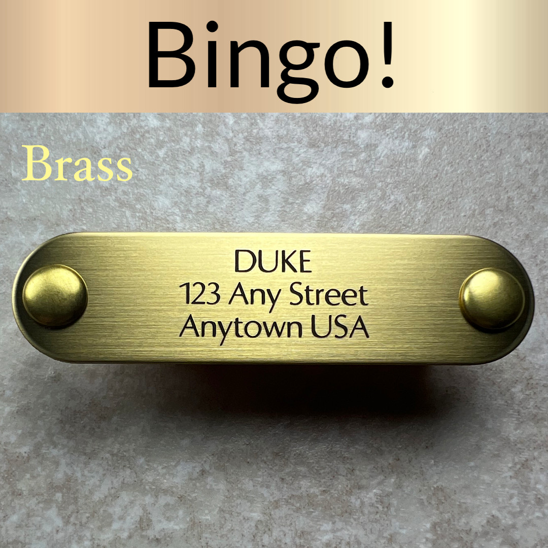 Custom Engraved NAME PLATE Engraved Dog Tags Personalized DOG COLLAR Tags BRASS