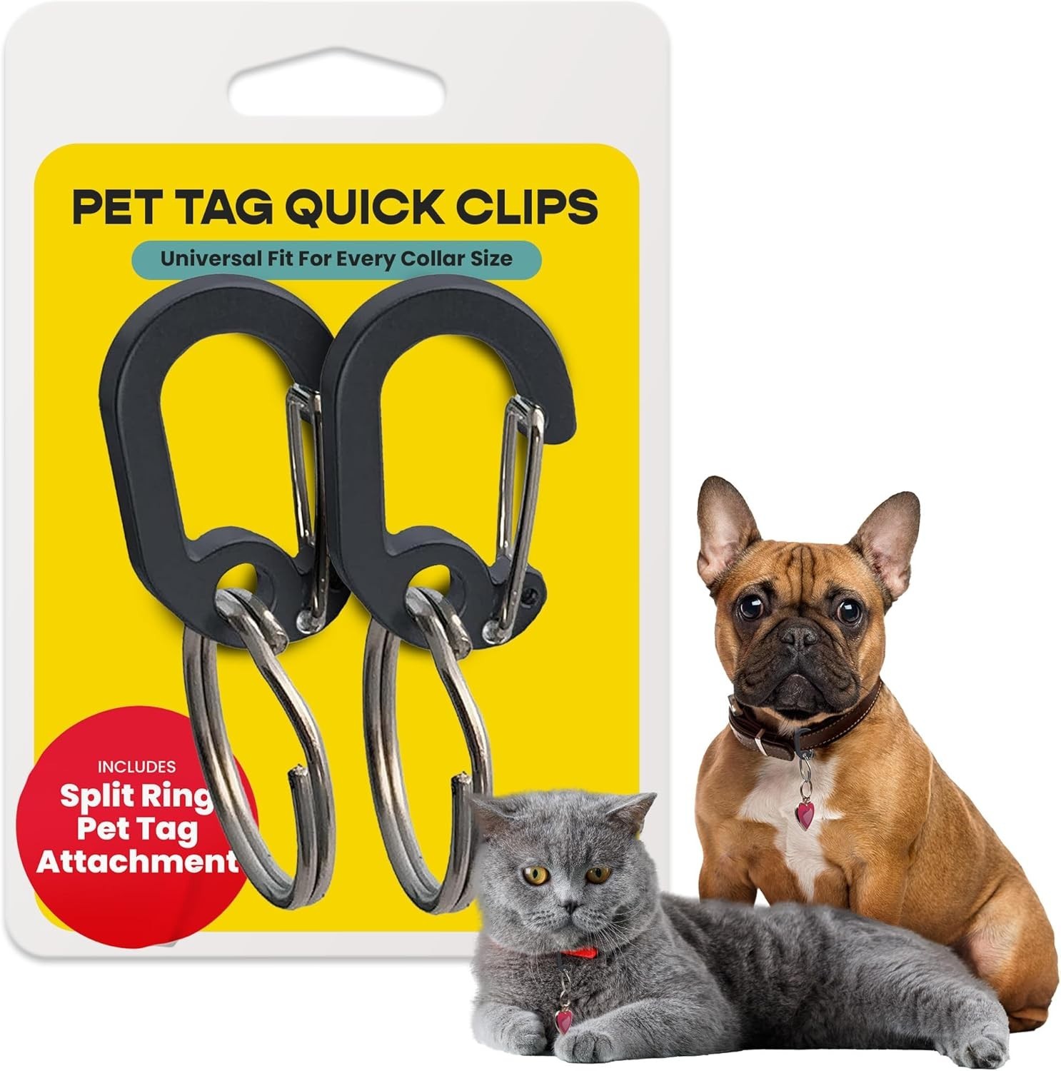 Klippy Pet Tag Clips – 2 Pack Lightweight Aluminum Tag Holders for Dogs & Cats