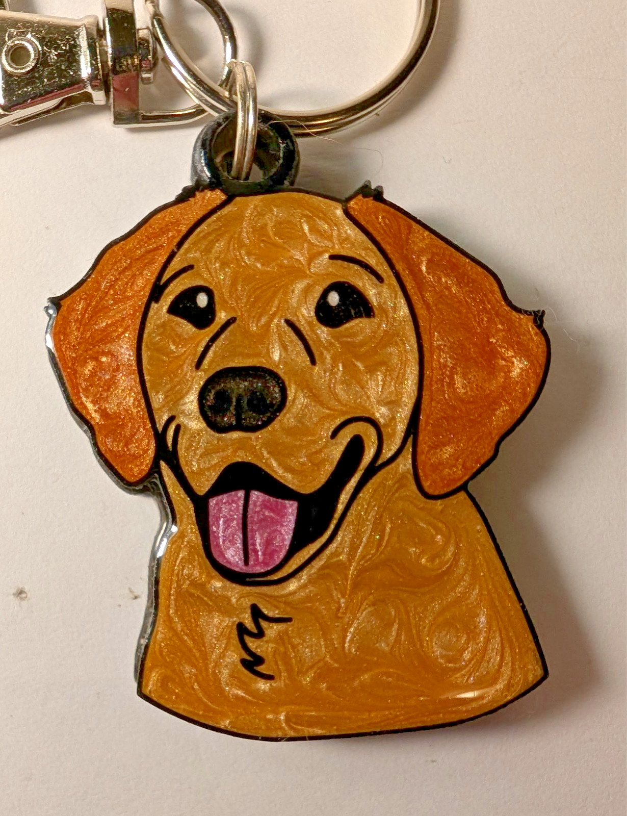 Hand Painted Artisan Dog Charm Keychains