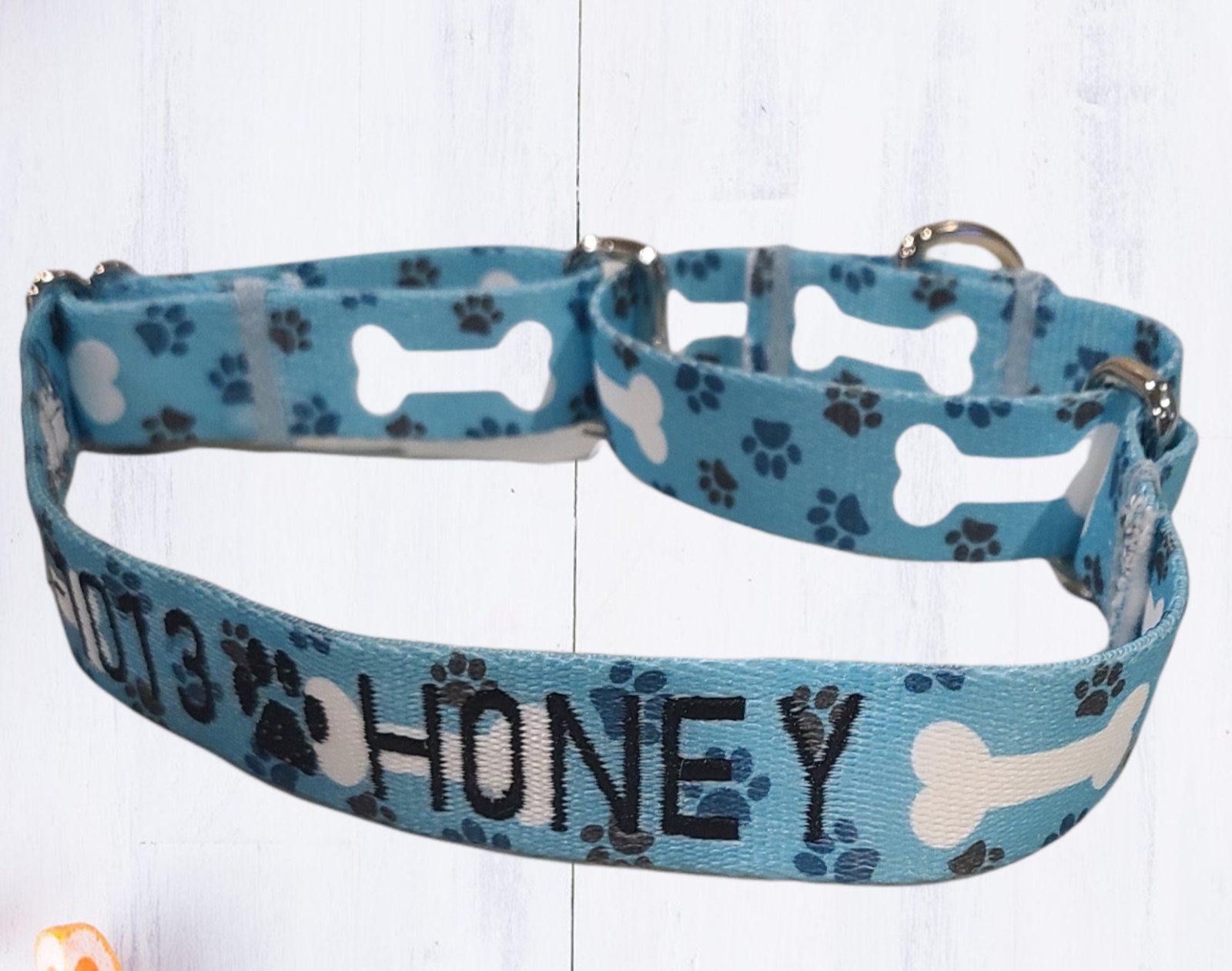 PERSONALIZED Embroidered Martingale Dog Collar Pet ID Tag – Name and Phone!