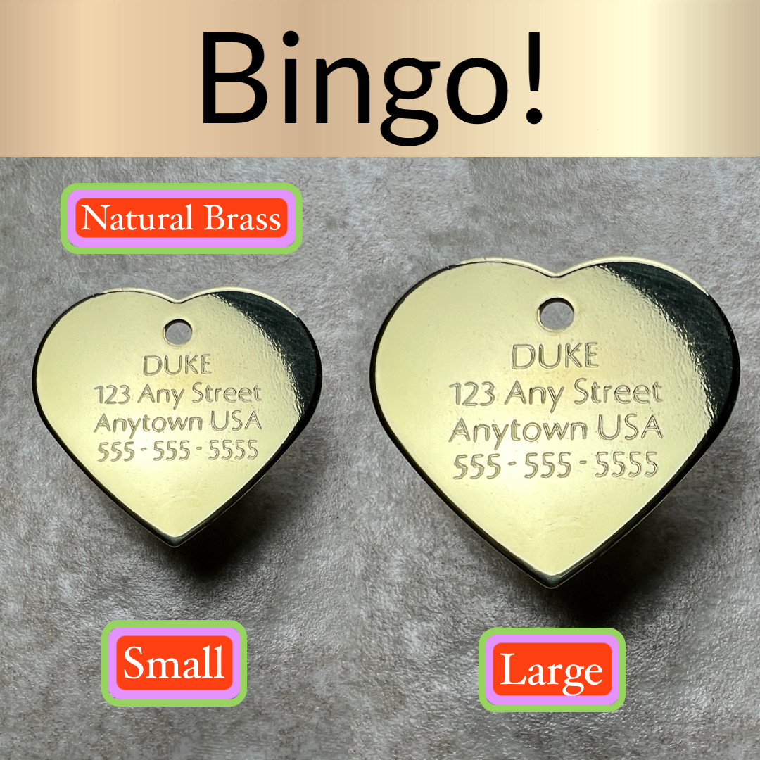 Custom Engraved Dog Tags Personalized Dog Collar Pet Tags Bone Pet BRASS HEARTS