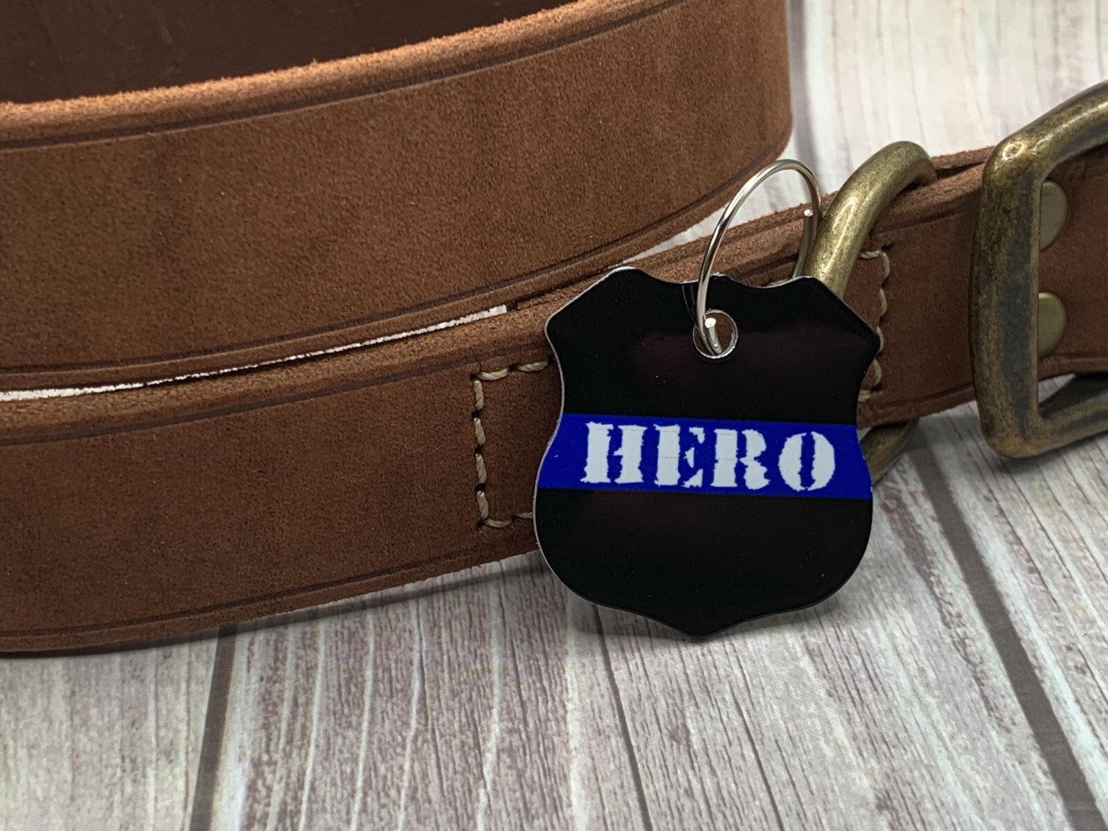 Badge Shaped Pet ID Name Tag Large | Personalized Custom Made to Order