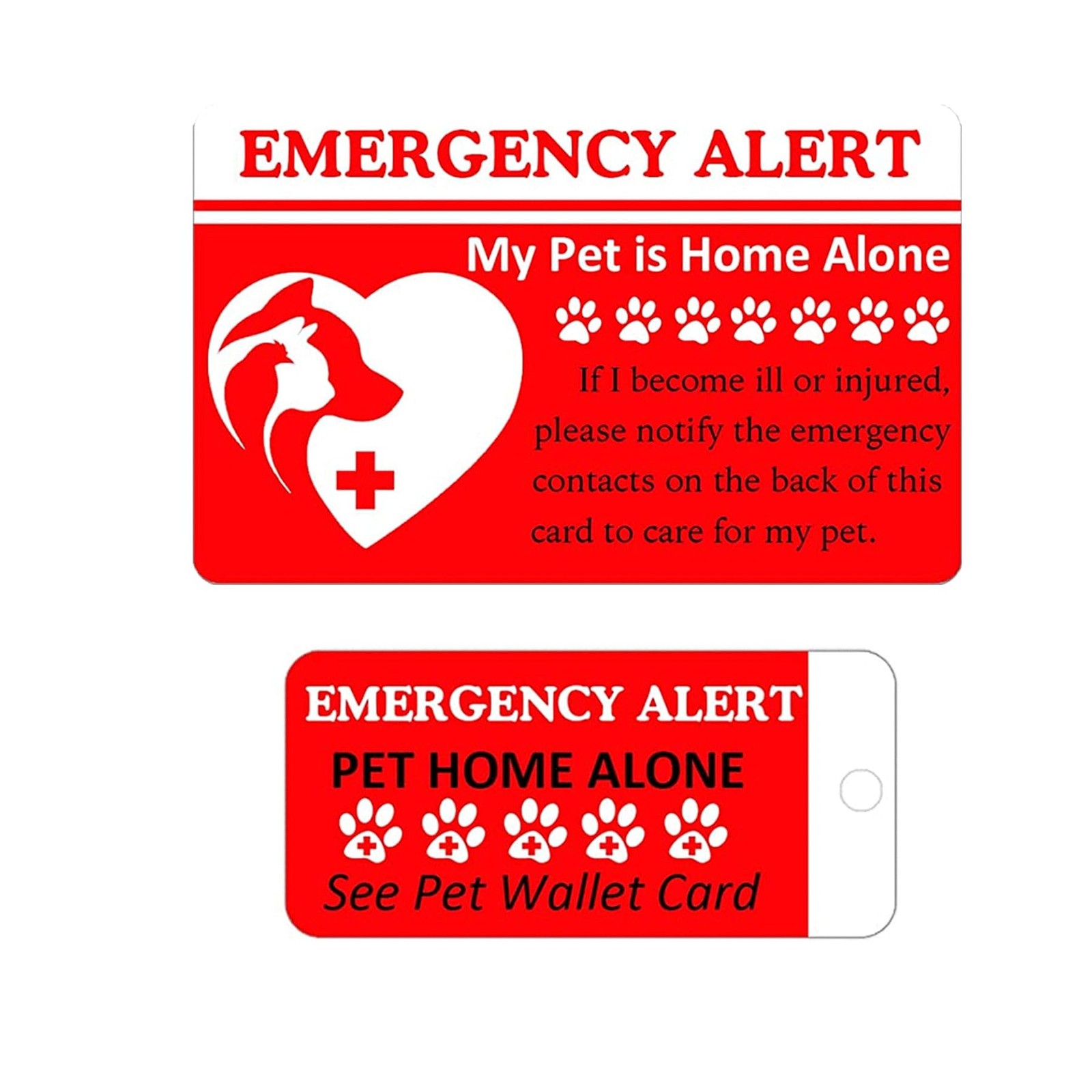 Dogs & Cats are Home Alone Alert Emergency Card and Key Tag with Emergency Co…