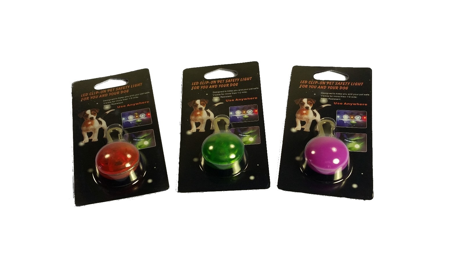 LED Spot Light Carabiner for Pet Dog Collar Leash Harness+ 2 Replacement Battery