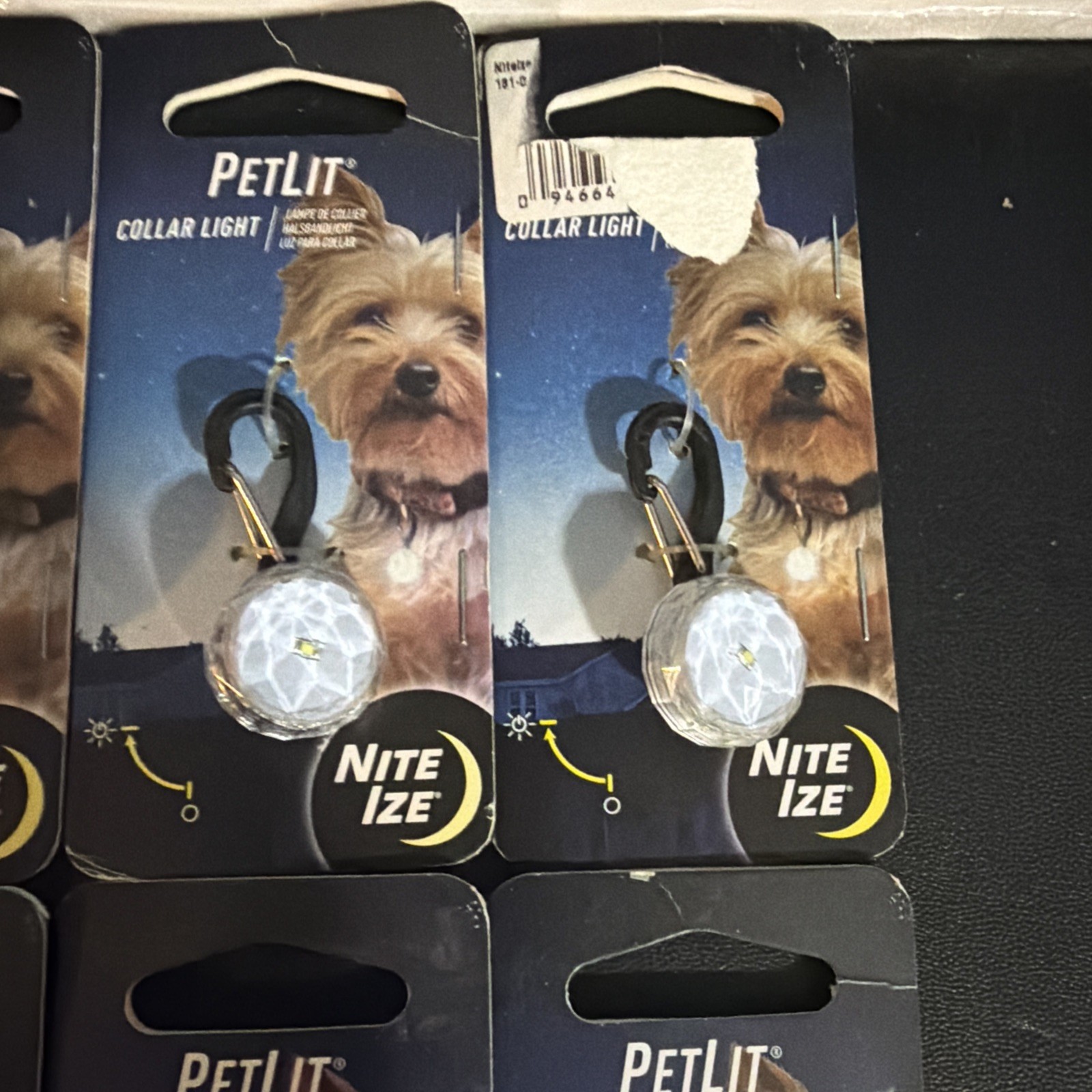 Lot of (6) Nite Ize PetLit Collar Light Crystal Jewel Charm, LED Safety Light