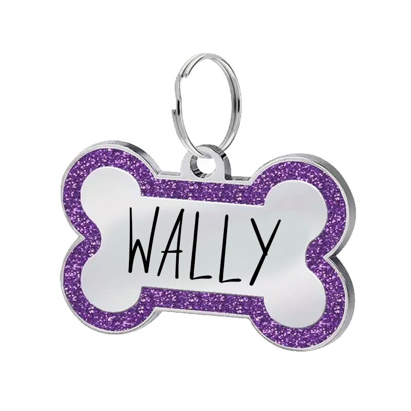 Custom Bone Large Dog Tag Placa ID Perro Grande Deep Engraved Stainless USA