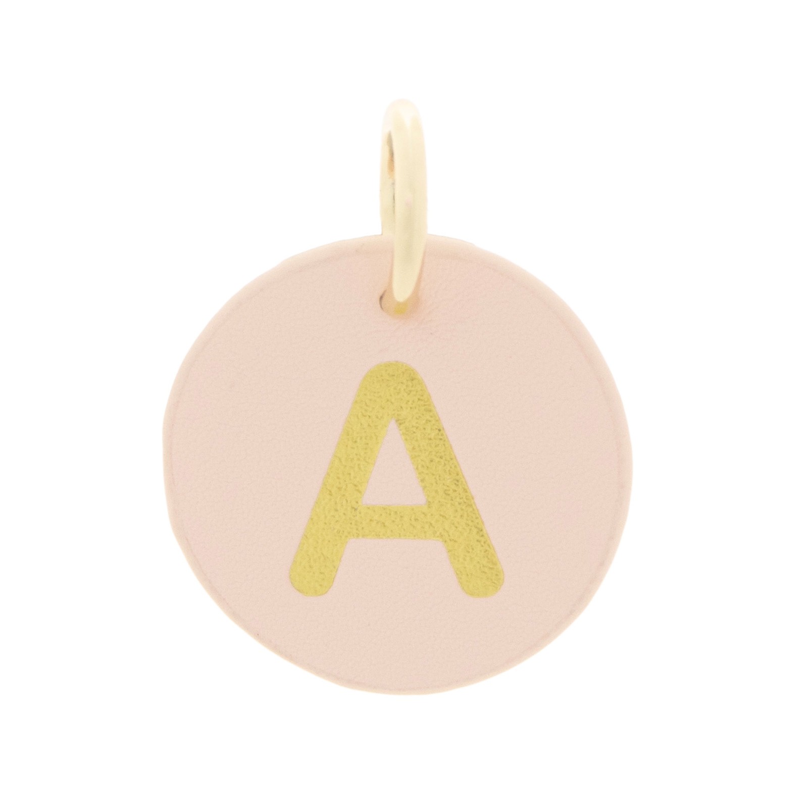 The Cuddle Collab Wear & Share Charm Faux Leather “A” Monogram in Pink