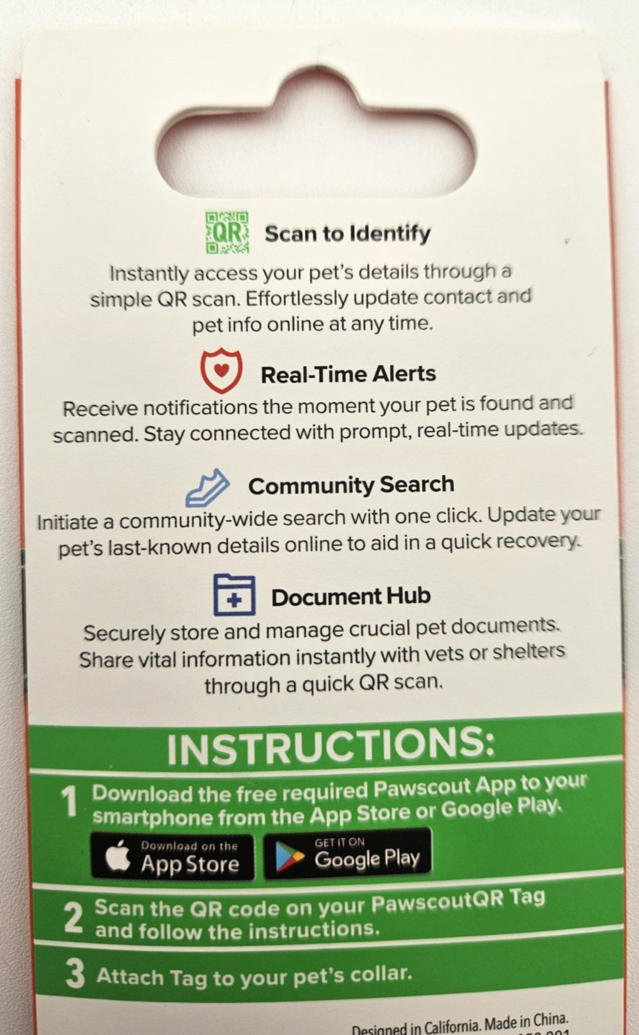 Pawscout QR The Smart Pet Tag Finder for Dogs/Cats Connects To Your Phone