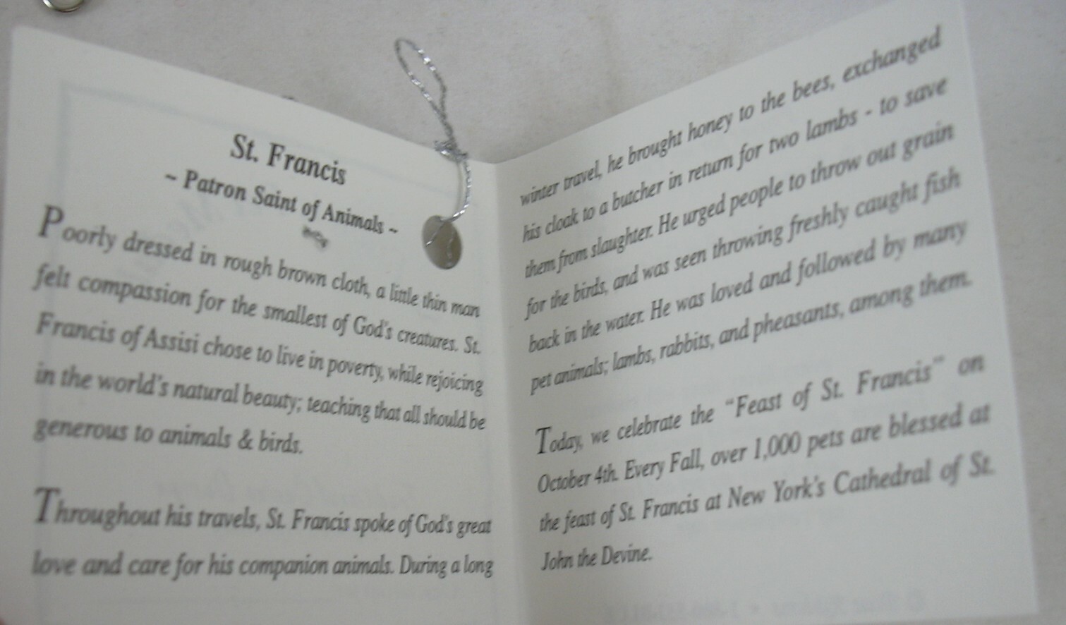 St Francis Pet Medal Prayer 3 Traditional Canine Design Tags Duck NC Unused