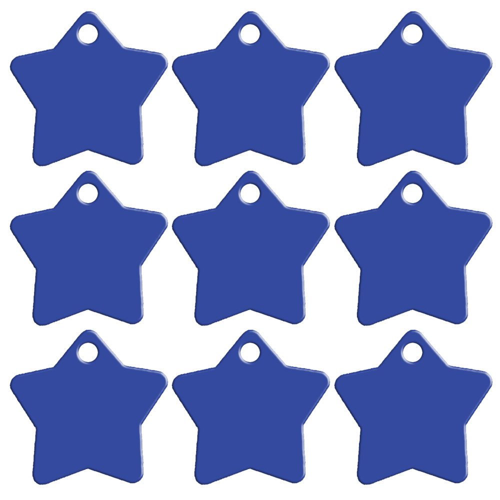 100pcs Wholesale Bulk STAR Pet Dog Cat Identification Name Tags Aluminum 9 Color