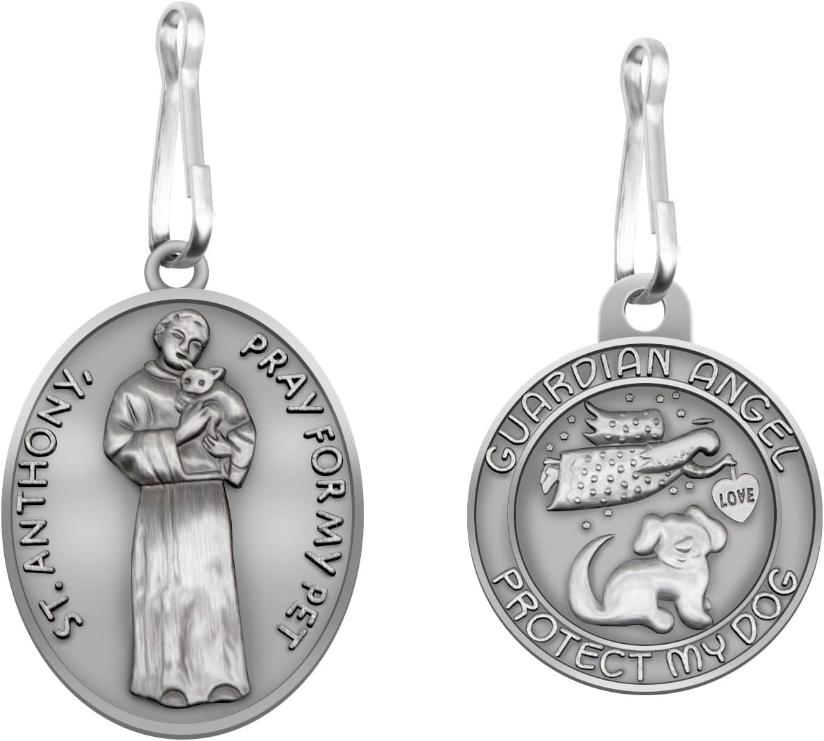 Pet Tags Engraved 2 Packs St Francis of Assisi Cats Dogs Medal Pendant Collar Ch