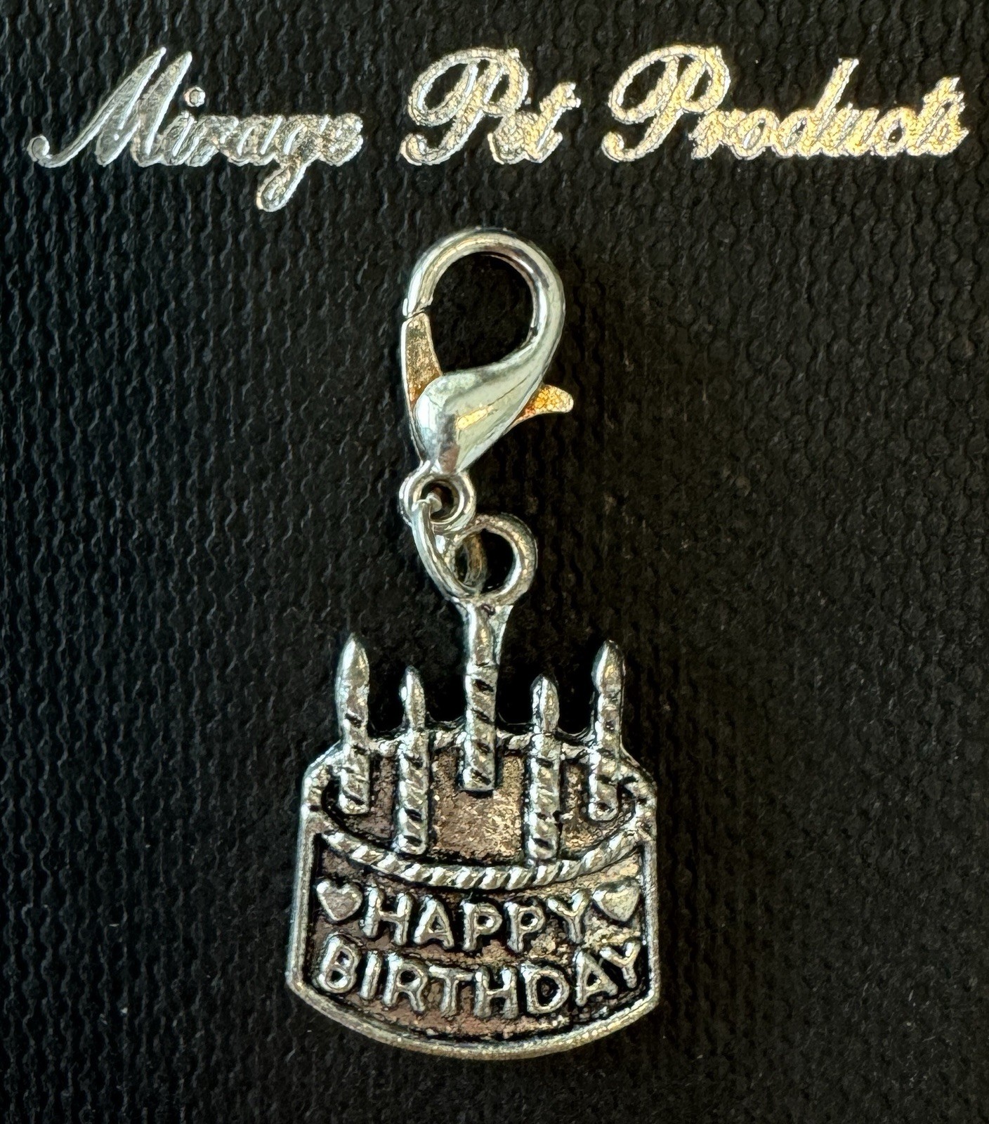 Happy Birthday Dog Charm by Mirage Pet Lobster Claw Closure 1.5″ Length