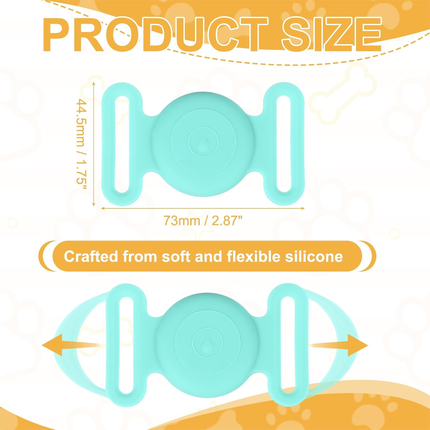Dog Collar Tag, Dog Tracker Holder Silicone Tag Protective Case Waterproof Cat C