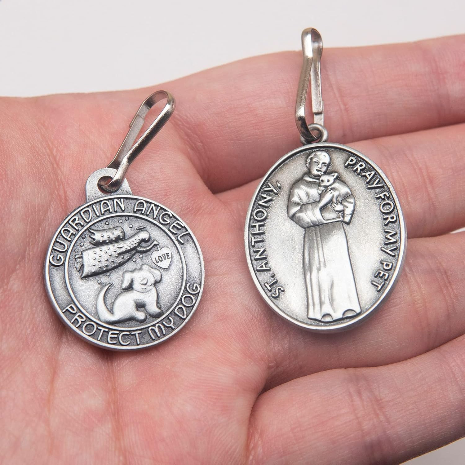 Pet Tags Engraved 2 Packs St Francis of Assisi Cats Dogs Medal Pendant Collar Ch
