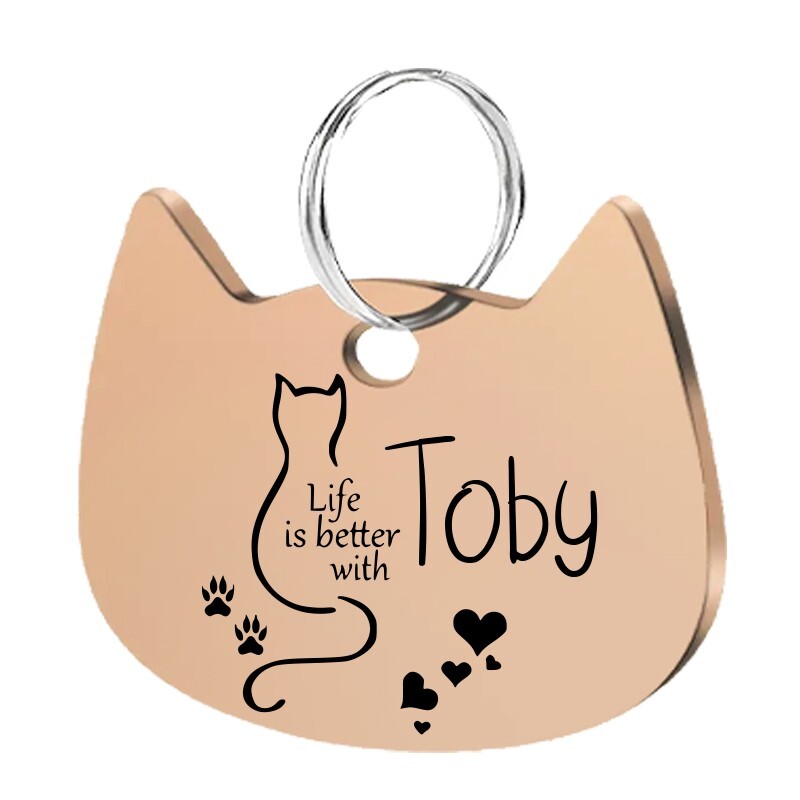 Double-Sided Pet Tag, Custom Engraved Dog Cat ID | USA Made