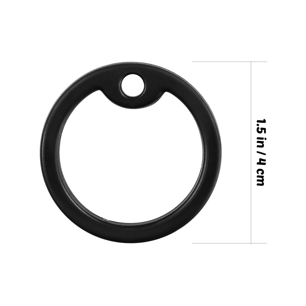 Reusable Black Silicone Dog Tag Rings Set of 4 Dog Accessories for Pet Collars