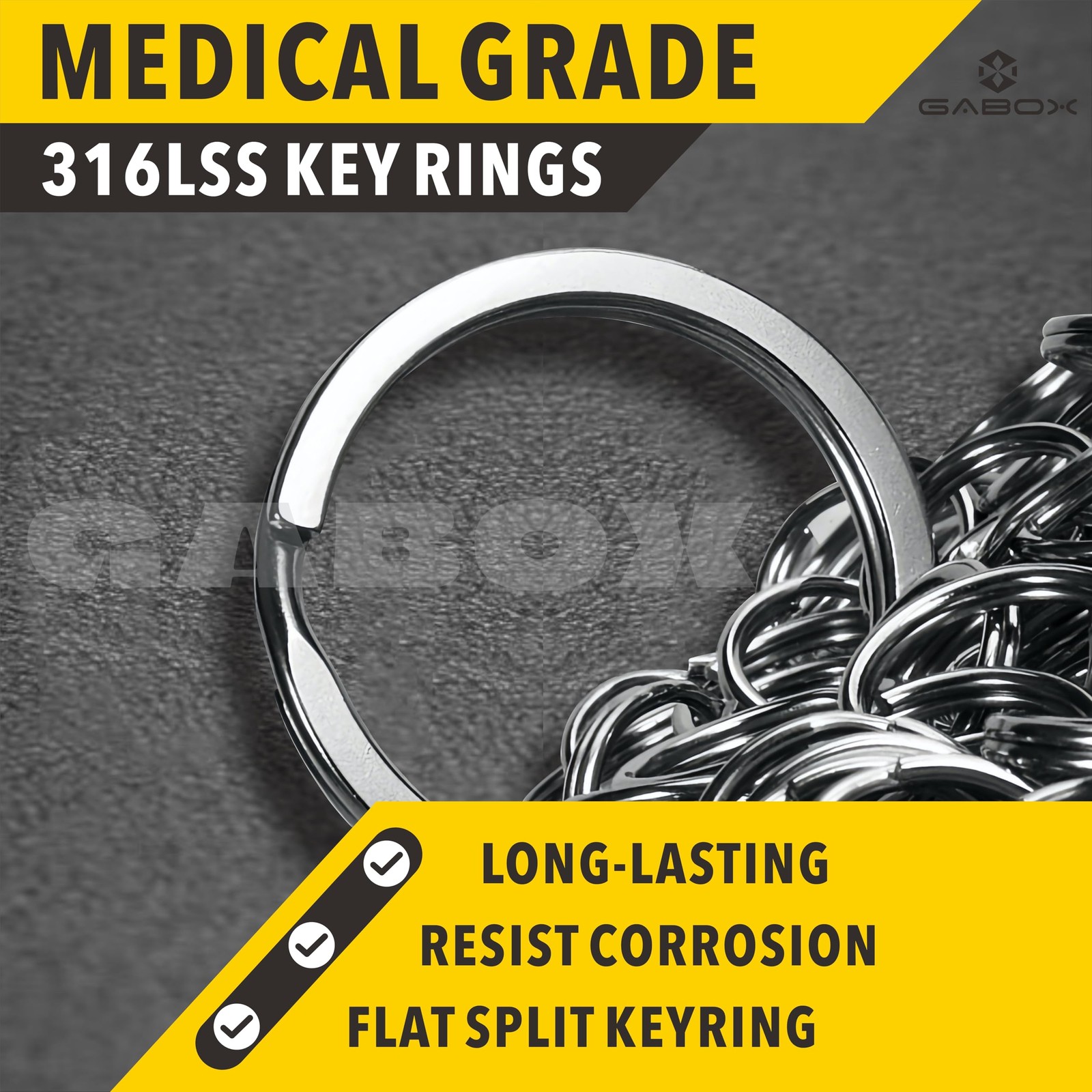 18 Pcs Medical-Grade 316L Stainless Steel Key Rings, Ideal for Marine Enthusi…