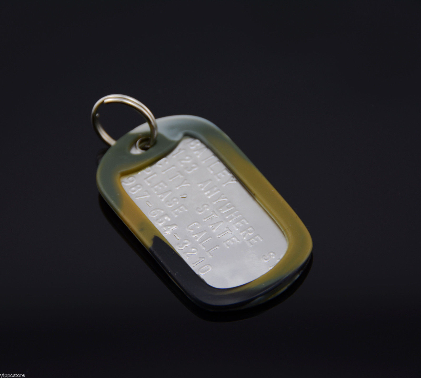 Custom Embossed Personalized Stainless Steel Military Style Dog Tag Pet ID Name