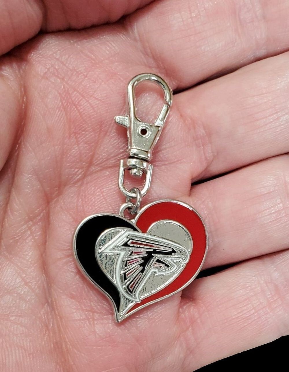 ATLANTA FALCONS FOOTBALL CHARM ZIPPER PULL PURSE WALLET BACKPACK DOG CAT COLLAR