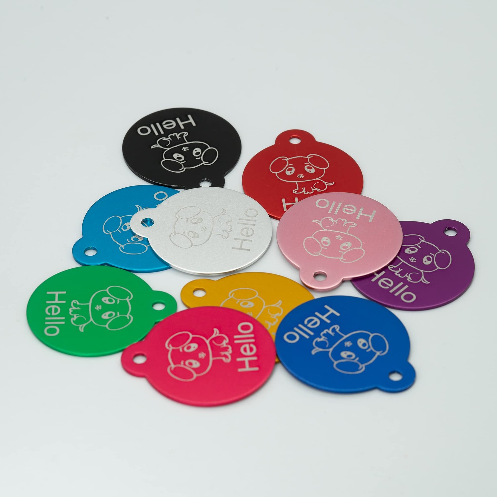 25 PCS Round Aluminum Laser Engraving Stamping Blank Tag 1.24 Inch Black