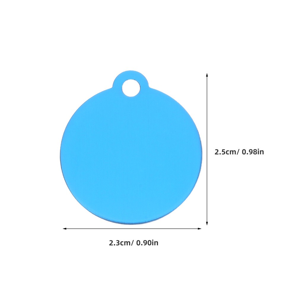 20Pcs Sky Blue Aluminum Dog Pendant Tags Blank for Engraving Pet Identification