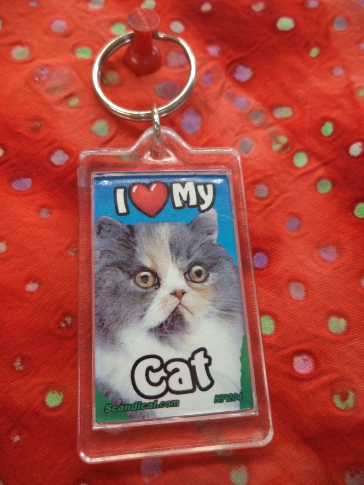 SCANDIAL PET KEY CHAINS – DOUBLE SIDED – I LOVE MY __CAT__ YOU PICK BREED! #1