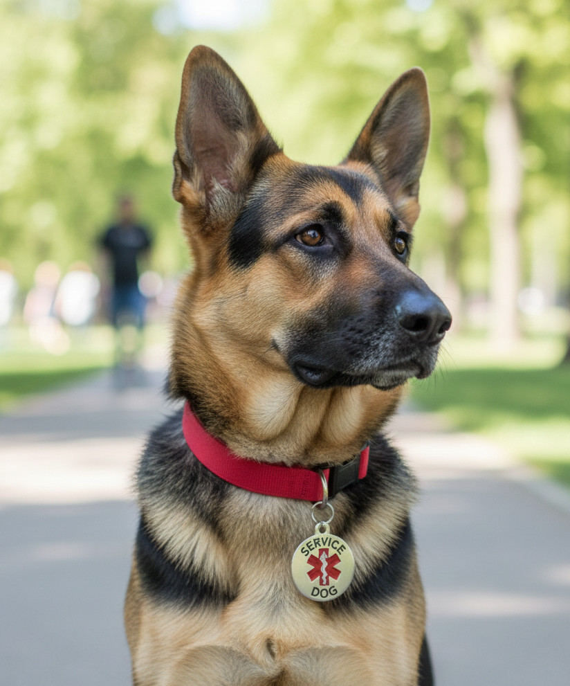 Service Dog Emotional Support Animal ESA Collar Tag Two Sided ALL ACCESS CANINE™