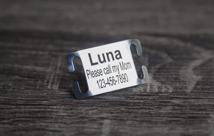 Personalized Slide on dog Engraved martingale gold Dog id Tags Custom