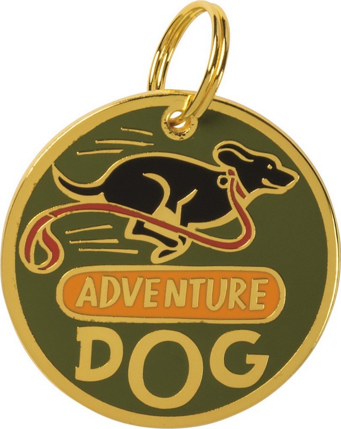 Adventure Dog Metal And Enamel Engravable Dog Collar Charm ID Tag