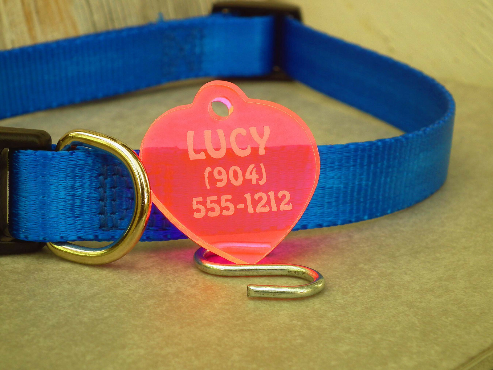 ACRYLIC PLASTIC PET Dog Cat Identification Name Tags-Custom Engraved ID Tag