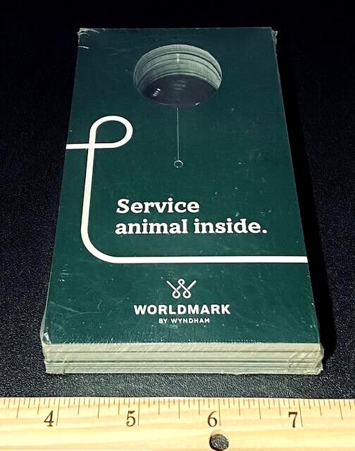 NEW! 50PK ⭐ DOOR ID CARDS ⭐ SERVICE ANIMAL DOG CAT DO NOT DISTURB GREEN HANGERS