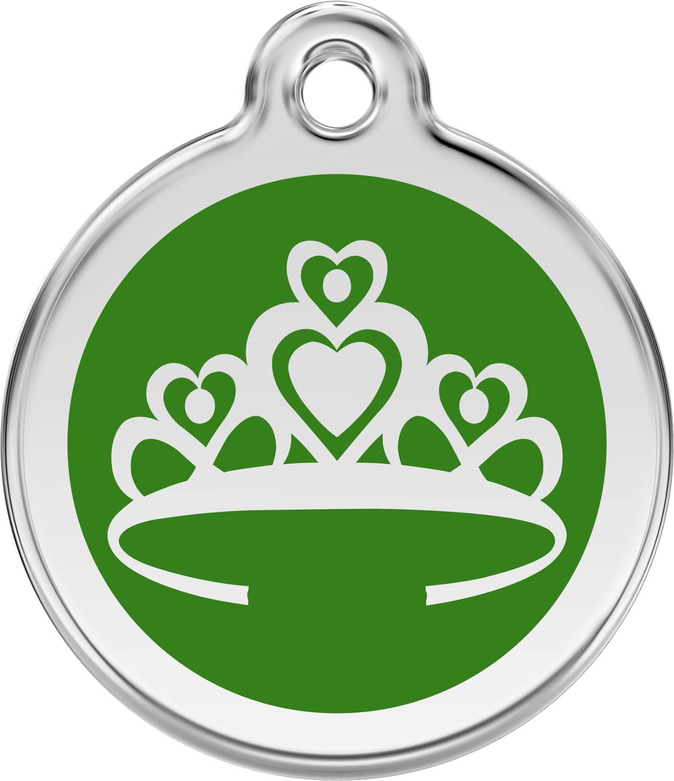 Stainless Steel Red Dingo Crown Dog Tag ID Red Purple Blue Green Pink Yellow