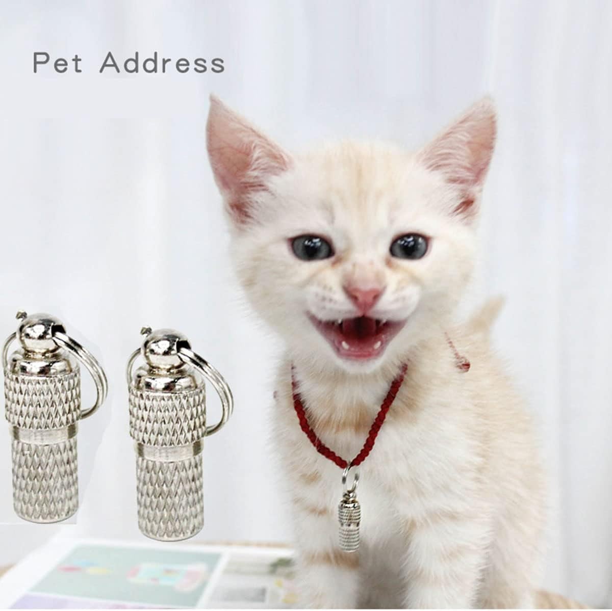 8 Pieces of Pet Identity Address Pendant, Anti-Lost Tag Tube, Pet Id Tag.