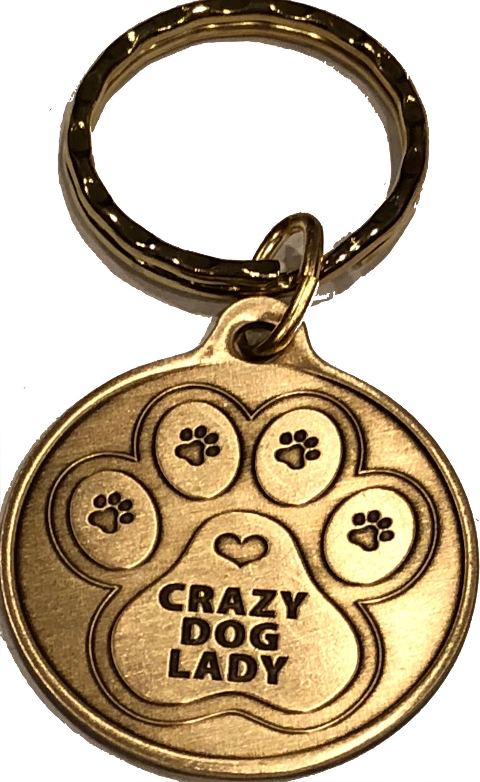 Crazy Dog Lady – A True Friend Dog Pet Keychain Bronze RecoveryChip Design