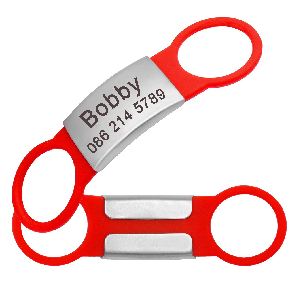 Personalized Dog ID Tag Name Collar Engraved Custom Slide-On ID Tags No Noise