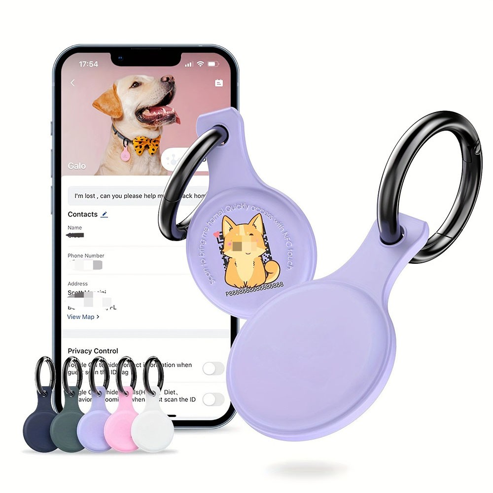 Smart Pet ID Tag NFC QR Code Enabled Anti-Lost Tag for Dogs Cats Easy to Use New