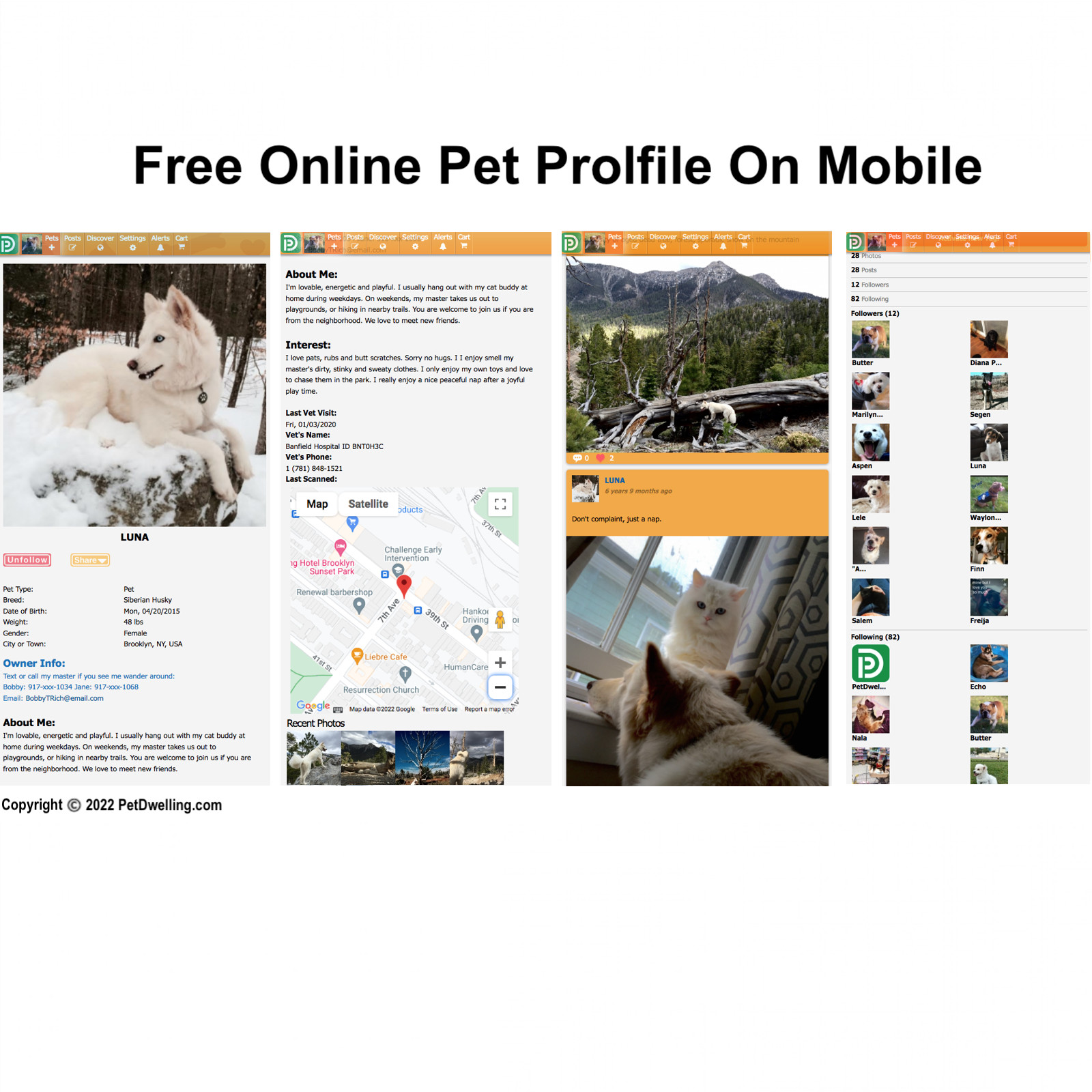 PetDwelling Lightweight QR Pet ID Tag-Online Profile-Instant Scan Location Alert