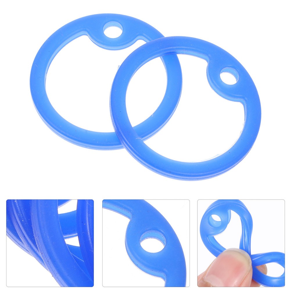 15Pcs Lightweight Blue Silicone Dog Tag Rings for Pet Accessories
